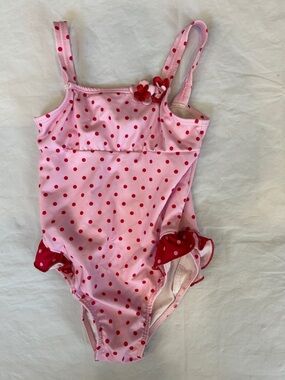 Penelope Mack Pink with Red Polka Dot One-Piece Swimsuit